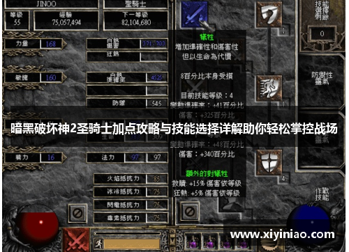 暗黑破坏神2圣骑士加点攻略与技能选择详解助你轻松掌控战场